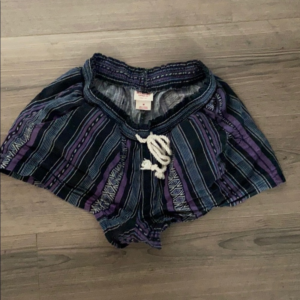 Multi color cotton and linen shorts